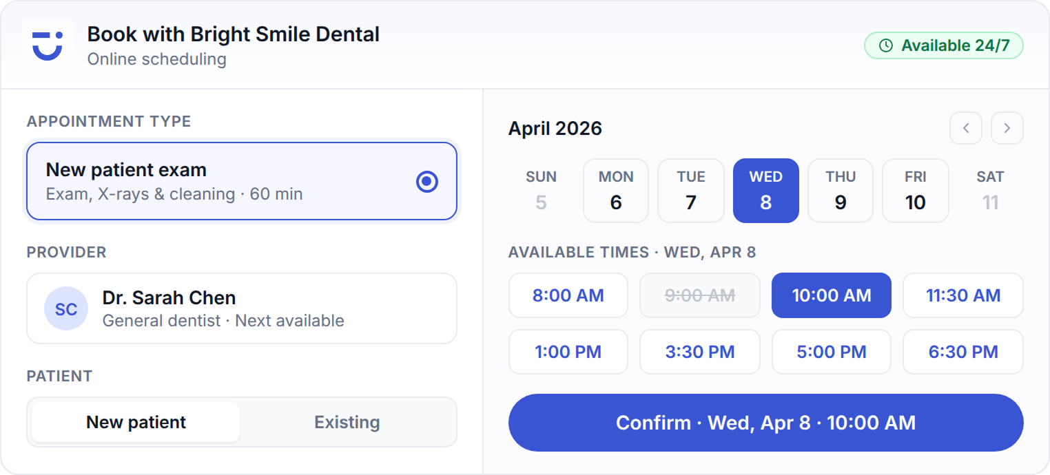 Let Patients Book Online Anytime