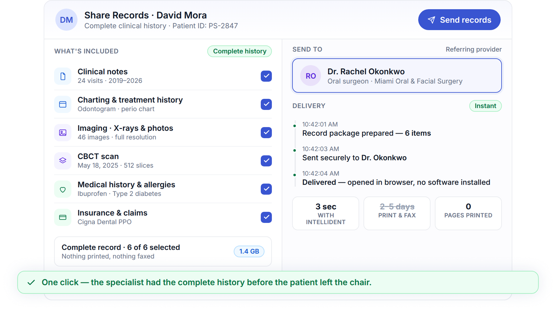 Send and Receive Records With One Click